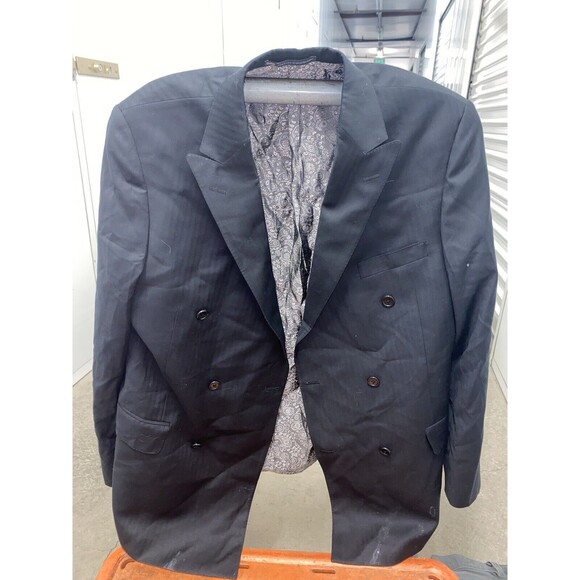 Hart Schaffner Marx Men’s Black Striped 42 R Pants 36 X 32 - Picture 1 of 5